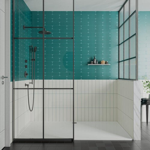 Wow Grace Oval wandtegel Teal mat 7,5 x 30 cm