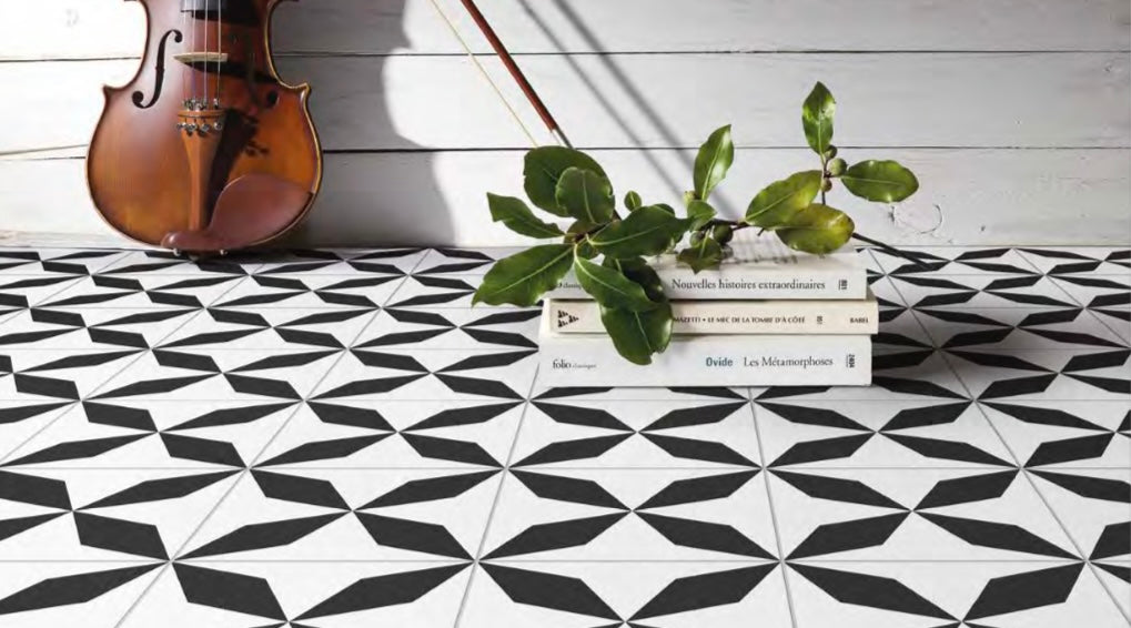Xclusive Black & White vloer- en wandtegel decor Kaleidos 20,5 x 20,5 cm
