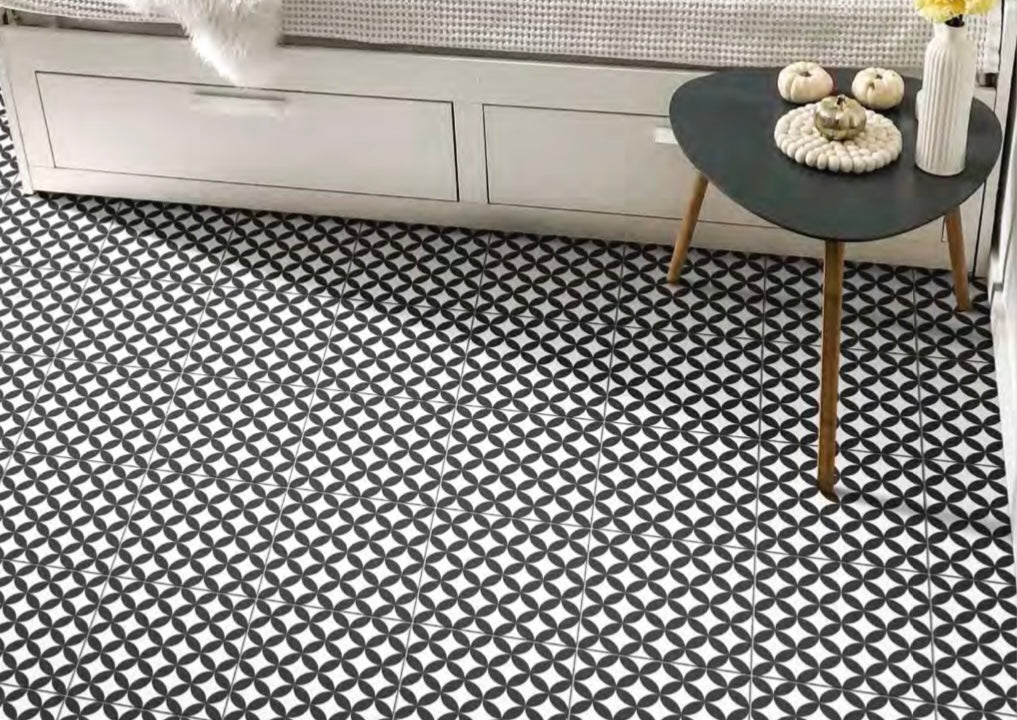 Xclusive Black & White vloer- en wandtegel decor Illusion 20,5 x 20,5 cm