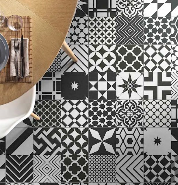 Xclusive Black & White vloer- en wandtegel decor mix 20,5 x 20,5 cm