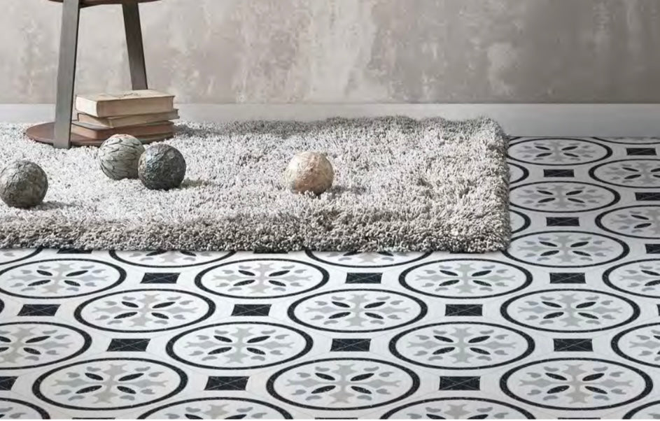 Xclusive Retro vloer- en wandtegel decor Circle 20,5 x 20,5 cm