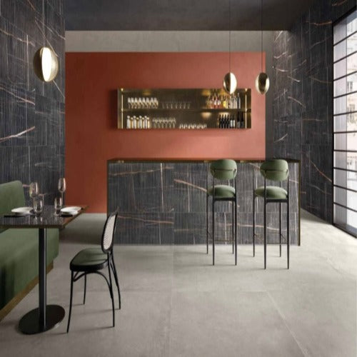 Keope Eclectic Pinstripe Dark Slab 120 x 278 cm