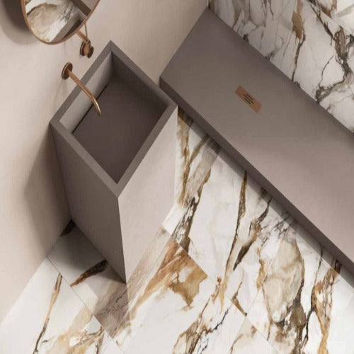 Keope 9Cento Alba Oro gepolijst Slab 120 x 278 cm