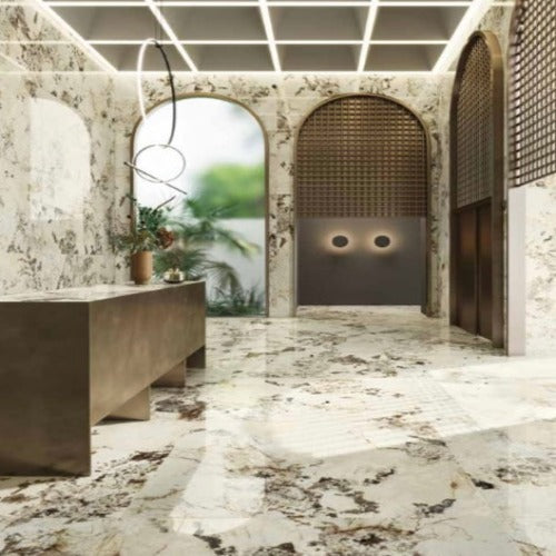 Keope 9Cento Riflesso Bianco gepolijst Slab 120 x 278 cm