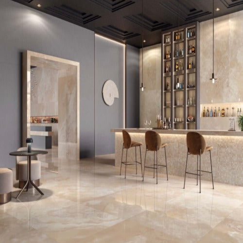 Keope Onice Honey gepolijst Slab 120 x 278 cm