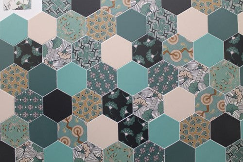 Marrakech Good Vibes vloer- en wandtegel decor hexagon 14 x 16 cm
