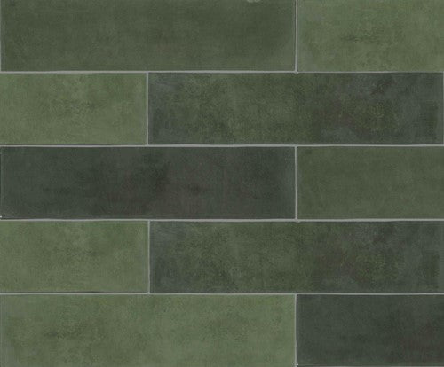 Revoir Paris Atelier wandtegel Vert Emeraude mat 6,2 x 25 cm