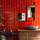 Tonalite Paintboard wandtegels Rosso glans 10 x 40 cm