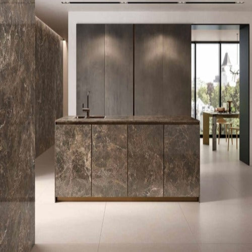 Keope Elements Lux Emperador gepolijst Slab 120 x 278 cm